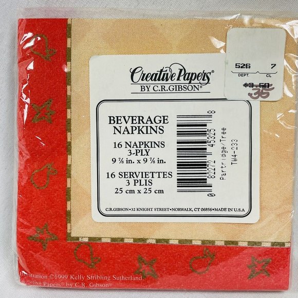 Vintage Kelly Stribling Sutherland Beverage Napkins Creative Papers Partridge 16 - Picture 3 of 8
